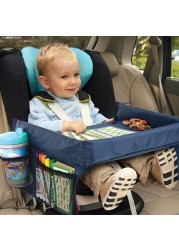 Waterproof Baby Car Seat Tray Kids Cart Toy Food Stand Desk Children Portable Table for Car New Baby Table Storage 40*35cm