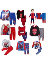 New Spider-Man cartoon children's long-sleeved pajamas children's champion home wear boys' underwear two-piece suit pajamas