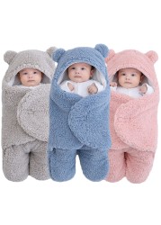 Soft Newborn Baby Wrap Blankets Baby Sleeping Bag Envelope for Newborns Sleeping Bag Cotton Thicken Cocoon for 0-9 Months Baby