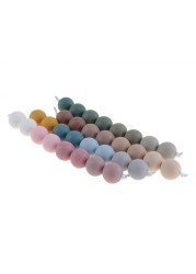 New Color 100pcs Silicone 15mm Baby Teether Round Loose Bead Bpa Free Newborn Chew Teething Necklace Bracelet Jewelry Making