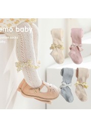 Spain Style Girls Stockings Newborn Tights for Girls Mesh Children Pantyhose 2022 Spring Summer Bow-knot Children Leggings