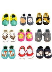 Unisex Infant Baby Shoes Toddler Toddler Baby Soft Soled Cowhide Bottom Skid-Proof Boys Girls Animal First Walkers 0-24 Month