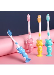 4psc/set Children's Toothbrush with Bamboo Charcoal Soft Hair Little Bear and Rabbit Cartoon Dental Care Manual Toothbrush