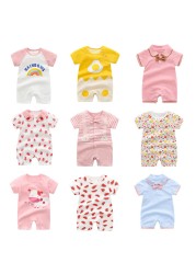 2022 Summer Short Sleeve Baby Girl Romper Cotton Infant Girls Clothes 0-3 Years Toddler Girl Romper Newborn Clothes Jumpsuits