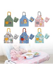 1 set 3-12 years baby girl boy waterproof adjustable painting apron with sleeves set baby kids toddler infant burp cloth