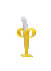 Baby Silicone Training Toothbrush BPA Free Banana Shape Safe Bite Teether Chew Toys Teething Ring Gift for Baby Infant Chew