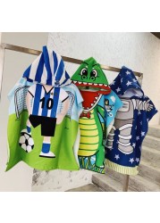 Cartoon Baby Toddler Hooded Cloak Infant Bathrobe Baby Bath Towel Robe Cotton Boy Girl Beach Robe Dinosaur Cape Newborn Wrap Blanket