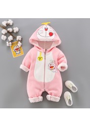 Baby one piece clothes cute warm newborn suit boy baby one piece clothes new style for out in autumn and winter