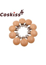 Coskiss Pure Natural Wo Wooden Pacifier Clip DIY Care Accessories Pacifier Clip Chewing Teeth DIY Holding Tool