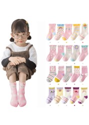 5pairs/lot Cute Cartoon Baby Girls Socks Winter Thicken Soft Kawaii Infant Toddler Socks Cotton Baby Boy Sports Socks for 1-12Y