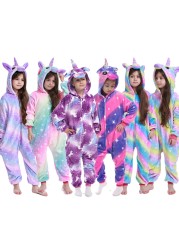 flannel unicorn for kids pajamas boys girls sleepwear children panda jumpsuit kids oneise for jumpsuit licorn