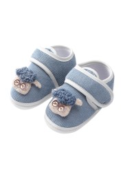 Baywell Newborn Baby Boys Girls Crib Sneakers Soft Anti-Slip Sole Toddler Warm Fluffy Casual Shoes Cartoon First Walker 0-18M