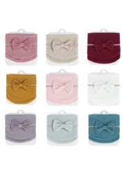 2pcs/set Gauze Baby Bib Headband Set Solid Newborn Cotton Girls Tassel Saliva Towel Bandana Burping Clothes Baby Feeding Stuff