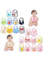 10pcs Cartoon Baby Bibs Infant 3-Layers Waterproof Anti Dirt Burp Towels Toddler Burp Clothes Kids Feeding Eating Apron Gown