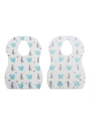 Baby Bibs Soft Waterproof Non-woven Fabric Disposable Bibs Eating Saliva Paper Bibs for Babies 10pcs/set