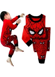 Autumn Children's Spider Set Kids Sleepers Boys Girls Super Hero Cartoon Long Sleeve Pajama Anna Elsa Sleepwear 2-7T Christmas Gift