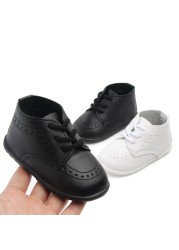 New Baby Shoes Retro Leather Boy Girl Baby Shoes Rubber Sole Anti-slip First Walkers Newborn Infant Moccasins Crib Shoes