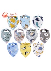 10pcs/lot baby bandana drool bibs 100% organic cotton bibs for boys and girls, super soft absorbent feeding bibs newborn bibs