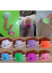 Baby Dummy Pacifier Holder Clip Adapter for MAM Ring 5pcs Multi Color Silicone Bracelet Button for Newborn Baby Accessories