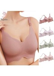 Seamless Nursing Bra for Women Ultra Comfort Support Breastfeeding Vest Bralette Wireless Removable Bra Pads V-Neck Clothes