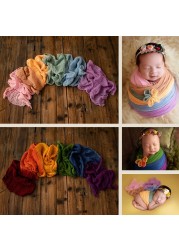 Newborn photo props 1 month baby 0-3 months photo studio photography clothes rainbow wrapped cloth wrapped towel