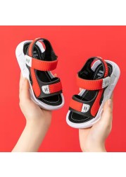 Children Summer Boys Sandals Leather Baby Shoes Kids Flat Baby Sports Beach Shoes Soft Non-slip Casual Baby Sandal