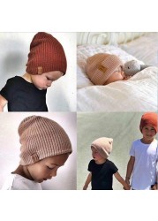 Baby Hat Kids Newborn Knitted Hat Crochet Solid Children Beanies Boys Girls Hats Headwear Toddler Kids Caps Clothing Accessories