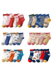 5 Pairs Cute Cartoon Kids Socks Autumn Winter Warm Baby Boys Girls Socks Soft Cotton Toddler Baby Children Socks 1-12 Years