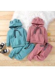 Spring Autumn Children Cotton Clothing Suit Baby Boys Girls Clothes Kids Sport Hoodies Pants 2pcs/sets Fashion Toddler Tracksuits