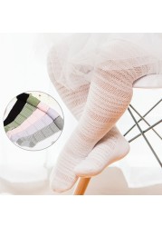 Spring Summer Infant Mesh Baby Pantyhose Baby Girls Princess Pantyhose Baby Socks Stripe Baby Socks White Soft Cotton Socks