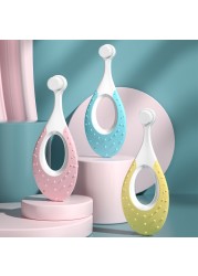 Baby Toothbrush with Ring Handle and Round Head 0.08mm Soft Bristles Safe Material Non-slip Design Protect Baby Teeth