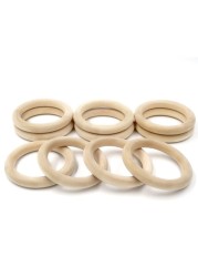 20pcs Natural Wooden Baby Teether Molar Ring Infant DIY Making Safe Teething Accessories Newborn Bracelet Craft Toy