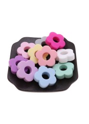 20pcs Baby Flower Beads Silicone Beads Flower Silicone Beads Teething Magic Teether Baby Chew Necklace Chew BPA Free Gift