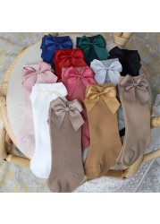 New Brand Baby Toddlers Socks Autumn Winter Children Girls Knee High Long Sock Cotton Big Bow Spanish Style Kids Floor Socks