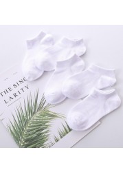 5 Pairs Children Ankle Socks Boys Girls Black White Gray Socks Cotton Baby Soft Loose Comfortable Sock Kids School Sport Clothes