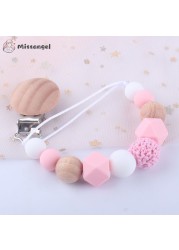 Pacifier Clip Baby Girls Silicone Teething Beads Paci Holder Clips Soothie Teether Toy Chewbeads Birthday Baby Shower Gift 2022