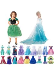 2022 Disney Princess Dress Mirabell Isabella Elsa Anna Dress Kids Party Costumes Kids Girl Clothes Kids Cosplay Outfits Encanto Frozen1/2