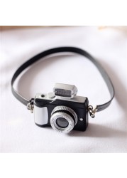 Newborn Photography Props Mini Camera Doll 1/12 Dollhouse Miniature Vintage Retro Camera Toy Baby Accessories