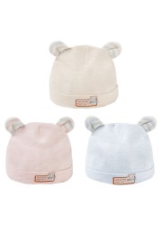 Baby Cotton Hat Cute Bear Ears Boys Girls Cap Newborn Infant Solid Color Cap for Boys Girls Shower Gifts Clothing Accessories
