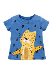 Little maven summer clothes full cotton T-shirt blue baby girls cat lovely and comfortable clothes for baby infant kids 2 to7 yea