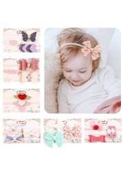 3pcs/lot Cute Bow Baby Headband for Girl Nylon Head Bands Turban Newborn Hair Bands for Kids Baby Hair Accessories