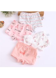 Girls Panties Kids Cotton Underwear Children Briefs Clouds Love Crown Carrots Umbrella Cartoon Short 4pcs/lot