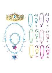 Frozen Princess Elsa Crown Neacklace Snow Queen Cosplay Accessories for Aurora Rapunzel Belle Snow White JYF