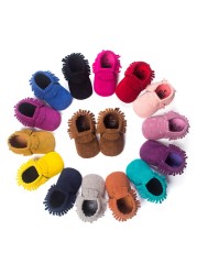 Newborn Baby Shoes Infant Boys Girl First Walker Suedo Cotton Sophie Sole Princess Fringe Toddler Baby Crib Casual Moccasins Shoes