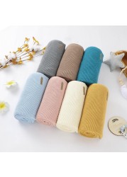 Newborn Baby Super Soft Cotton Knitted Baby Stroller Blanket Baby Stroller Blanket For Girls Boys Monthly Baby Wrap