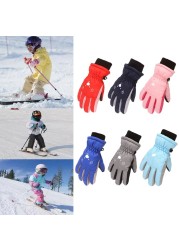 Children Skiing Cycling Gloves Kid Thick Warm Cute Bear Face Gloves