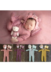 Newborn Photography Accessories, 0-1 Month, Boy and Girl Hat, Bodysuit, Photo Studio Outfits