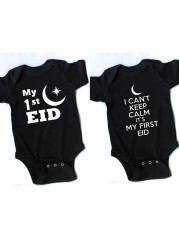 I Can't Keep Calm It's My First Christmas Kids Short Sleeve Bodysuit Caasual Letter Print 1st Birthday Girls Rompers Fast Shipping