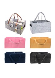 Baby Diaper Caddy Organizer Portable Holder Bag Baby Felt Storage Nursery Basket Foldable Maternity Nursery Organizer Bag