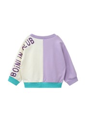 Taxidi Moda Baby Girls Clothes Spring 2022 Cotton Patchwork Letter Cute Kids Sweatshirt Pocket Pullover Baby Clothes 2135